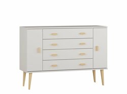 Komoda z masivu borovice Nord K3/4S 155/92/42 cm / bílá Komoda z masivu borovice Nord K3/4S 155/92/42 cm / bílá