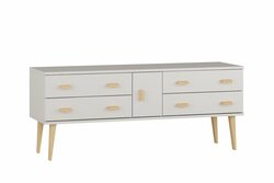 Komoda z masivu borovice Nord K4/2S 117/58,5/42 cm / bílá Komoda z masivu borovice Nord K4/2S 117/58,5/42 cm / bílá