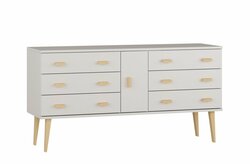 Komoda z masivu borovice Nord K4/3S 117/75/42 cm / bílá Komoda z masivu borovice Nord K4/3S 117/75/42 cm / bílá
