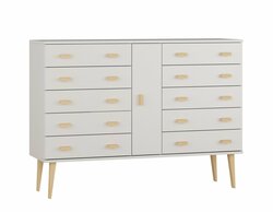 Komoda z masivu borovice Nord K4/5S 117/109/42 cm / bílá Komoda z masivu borovice Nord K4/5S 117/109/42 cm / bílá