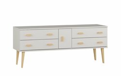 Komoda z masivu borovice Nord K4/2S 135/58,5/42 cm / bílá Komoda z masivu borovice Nord K4/2S 135/58,5/42 cm / bílá