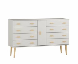 Komoda z masivu borovice Nord K4/4S 135/92/42 cm / bílá Komoda z masivu borovice Nord K4/4S 135/92/42 cm / bílá