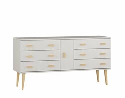Komoda z masivu borovice Nord K4/3S 175/75/42 cm / bílá Komoda z masivu borovice Nord K4/3S 175/75/42 cm / bílá