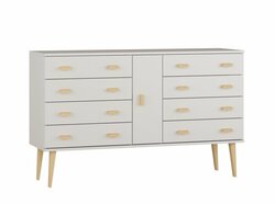 Komoda z masivu borovice Nord K4/4S 155/92/42 cm / bílá Komoda z masivu borovice Nord K4/4S 155/92/42 cm / bílá