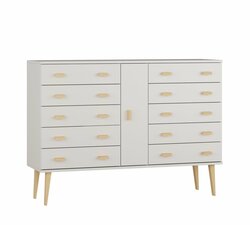 Komoda z masivu borovice Nord K4/5S 175/109/42 cm / bílá Komoda z masivu borovice Nord K4/5S 175/109/42 cm / bílá