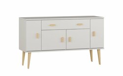 Komoda z masivu borovice Nord K5/1S/2D 117/75/42 cm / bílá