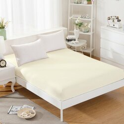 Jersey prostěradlo s gumkou 90/200 cm ECONOMY - krém