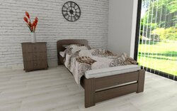 Postel z masivu borovice Petra 80x200 cm s ořech + rošt ZDARMA