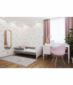 Postel Elisa 180/80 cm - bílá/ šedá 