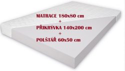 Matrace PUR 180x80x10 cm + PŘIKRÝVKA + POLŠTÁŘ - TOP CENA