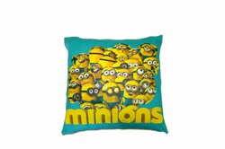 Dětský povlak na polštář 40x40 cm - Mimoni / tyrkys