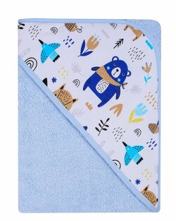 Dětská osuška s kapucí - termofrote modrá 80x80 cm