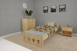 Zvýšená postel z masivu Nika 90x200 cm + rošt ZDARMA