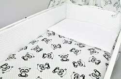 Postýlka s kompletní výbavou oboustranná - pandy