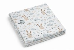 Plena bavlna potisk - Sova a zajíc
