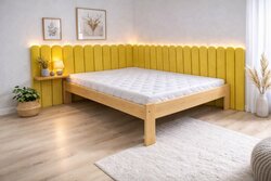 Čalouněný panel Plot 5 cm - hořčicová 07