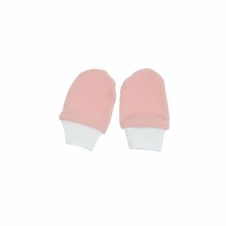 Kojenecké bavlněné rukavičky - pudrově růžová