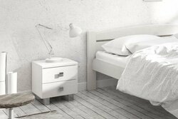 Noční stolek z masivu Leontýna - smrk/ bílá