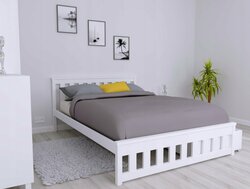 Postel z masivu Abby 120x200 cm bílá + rošt ZDARMA Postel z masivu Abby 120x200 cm bílá + rošt ZDARMA