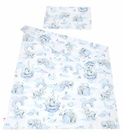 Povlečení 100/160 cm + 50/60 cm slůně modrá