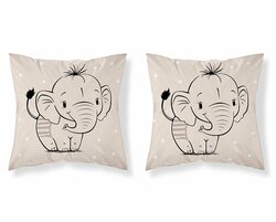 Dětský potah na polštář 40x40 cm / Slůně / béžová