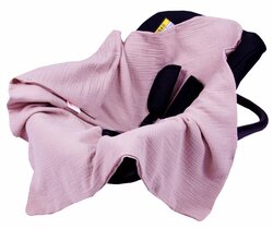 Mušelínová deka do autosedačky 80x80 cm - růžová