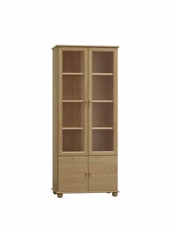 Policový regál - vitrína z masivu borovice 102 80/190/42 cm Policový regál - vitrína z masivu borovice 102 80/190/42 cm