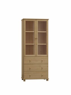 Policový regál - vitrína z masivu borovice 104 80/190/42 cm Policový regál - vitrína z masivu borovice 104 80/190/42 cm