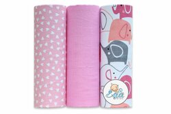 Plena mušelínová - 3 ks - sloník