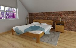 Postel z masivu borovice Šárka 180x200 cm olše + rošt ZDARMA