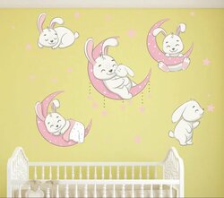 Samolepící dekorace na zeď / králíček na obloze