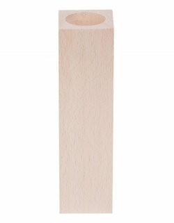 Dřevěný svícen - 1 svíčka, hranatý