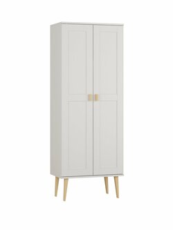 Šatní skříň z masivu borovice Nord I bílá 89/204/60 cm