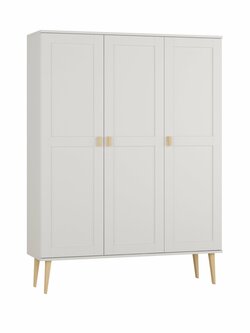 Šatní skříň z masivu borovice Nord I bílá 117/204/60 cm
