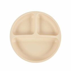 Silikonový talíř pro děti Smile - béžový