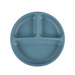 Silikonový talíř pro děti Smile - tmavě modrý