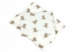 Polštářek + deka do kočárku mušelín - medvídci