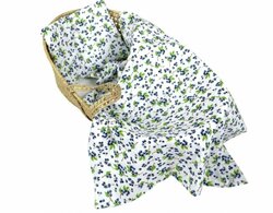 Polštářek + deka do kočárku mušelín - borůvky