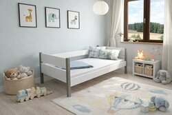 Dětská postel Tina bílo/šedá 160 x 80 cm + rošt ZDARMA