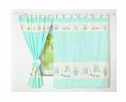 Dětské závěsy 120x160 cm méďa s vláčkem - zelená