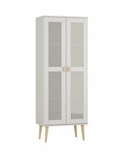 Skříň z masivu borovice Nord 2D bílá 79/204/42 cm