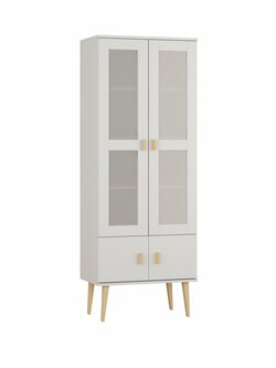 Skříň z masivu borovice Nord 4D bílá 79/204/42 cm