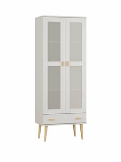 Skříň z masivu borovice Nord 1S bílá 89/204/42 cm