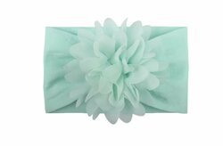 Dětská čelenka s květem - zelená