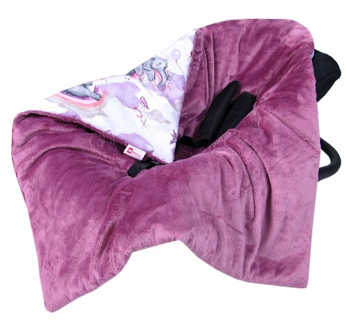 Oboustranná deka do kočárku minky 80x80 cm -sloníci