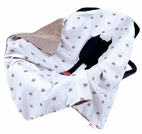 Oboustranná deka do kočárku minky 80x80 cm - medvědi