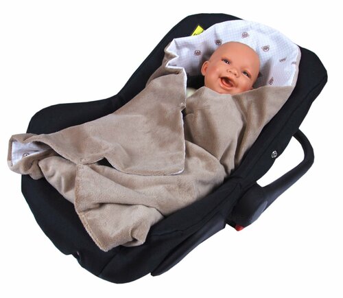 Oboustranná deka do kočárku minky 80x80 cm - medvědi