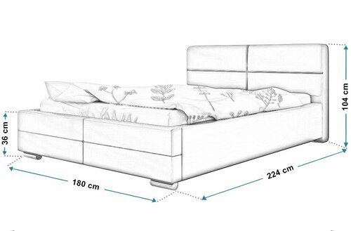 Čalouněná postel Bari 160/200 cm s úložným prostorem madrid - ekokůže