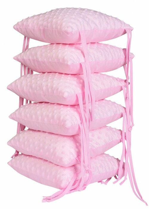 Ochranný mantinel panelový - 6 ks růžový