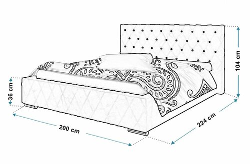 Čalouněná postel Parma 180/200 cm s úložným prostorem kronos